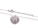 Silver CZ Heart Pendant & Chain