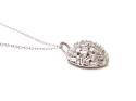 Silver CZ Heart Pendant & Chain