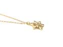 Silver Gold Plated CZ Flower Pendant & Chain