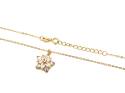 Silver Gold Plated CZ Flower Pendant & Chain