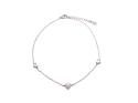 Silver CZ Heart Anklet