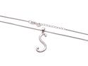 Silver CZ S Initial Pendant & Chain