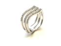 Silver CZ Triple Band Wishbone Ring Size K 1/2