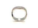 Silver CZ Triple Band Wishbone Ring Size K 1/2