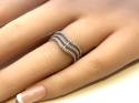 Silver CZ Triple Band Wishbone Ring Size K 1/2