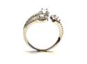 Silver CZ Triple Cluster Torque Ring Size M