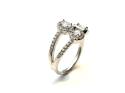 Silver CZ Triple Cluster Torque Ring Size M