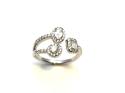 Silver CZ Triple Cluster Torque Ring Size M