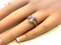 Silver CZ Triple Cluster Torque Ring Size M