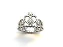 Silver CZ Tiara Ring Size L