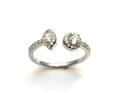 Silver CZ Double Cluster Torque Ring Size L
