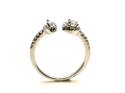 Silver CZ Double Cluster Torque Ring Size L