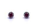 9ct Yellow Gold Ruby & Diamond Earrings