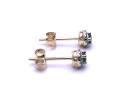 9ct Yellow Gold Emerald & Diamond Earrings