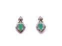 9ct Yellow Gold Emerald & Diamond Stud Earrings