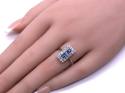 An Old Sapphire & Diamond Oblong Cluster Ring