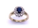 9ct Sapphire & Cluster Ring 0.25ct