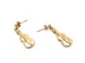 9ct Yellow Gold Violin Drop Earrings