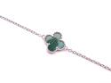Silver Single Green Clover Bracelet