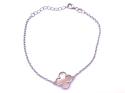 Silver Single Mother Of Pearl Clover Bracelet