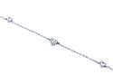 Silver CZ Heart Ankle Chain