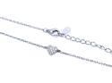 Silver CZ Heart Ankle Chain