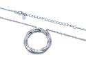 Silver CZ Twist Circle Pendant & Chain