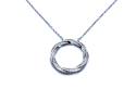 Silver CZ Twist Circle Pendant & Chain