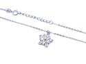 Silver CZ Flower Pendant & Chain