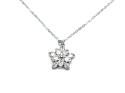 Silver CZ Flower Pendant & Chain