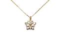 Silver Gold Plated CZ Flower Pendant & Chain