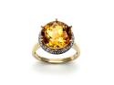 9ct Yellow Gold Citrine & Diamond Ring