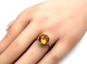 9ct Yellow Gold Citrine & Diamond Ring