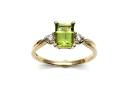 9ct Yellow Gold Peridot & Diamond Ring