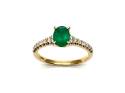 18ct Yellow Gold Emerald & Diamond Ring