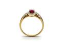 18ct Yellow Gold Ruby & Diamond Halo Cluster Ring