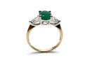 9ct Emerald & Laboratory Grown Diamond Ring