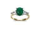 9ct Emerald & Laboratory Grown Diamond Ring