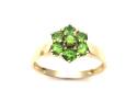 9ct Green Garnet Flower Cluster Ring