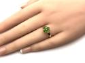 9ct Green Garnet Flower Cluster Ring