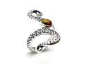 Silver Amber Sea Creature Ring Size K