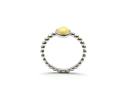 Silver Milky Amber Stacker Ring Size O