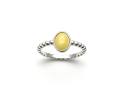 Silver Milky Amber Stacker Ring Size O