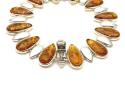 Silver Amber Bracelet 7 1/2 Inch