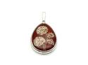 Silver Amber Lazer Engraved Teardrop Pendant