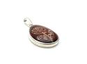 Silver Amber Lazer Engraved Teardrop Pendant