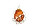 Silver Amber Teardrop Pendant