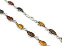 Silver Multi Amber Necklet 20 Inch