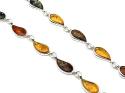 Silver Multi Amber Necklet 20 Inch