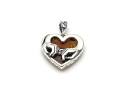 Silver Amber Heart & Hands Pendant